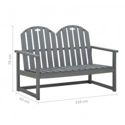 Banc de jardin Gris 110 cm Bois d'acacia solide