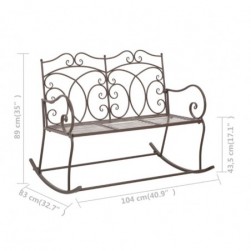 Banc de jardin 104 cm Fer Marron antique