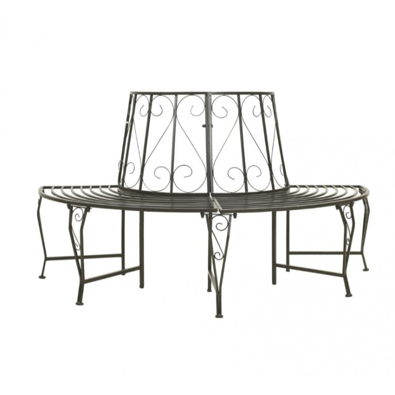 Banc d'arbre de jardin Demi-rond 160 cm Acier