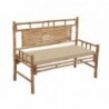 Banc de jardin avec coussin 120 cm Bambou mobilier d'extérieur