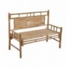 Banc de jardin avec coussin 120 cm Bambou mobilier d'extérieur