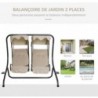 Balancelle de Jardin 2 Places indépendantes 2 tablettes Supports