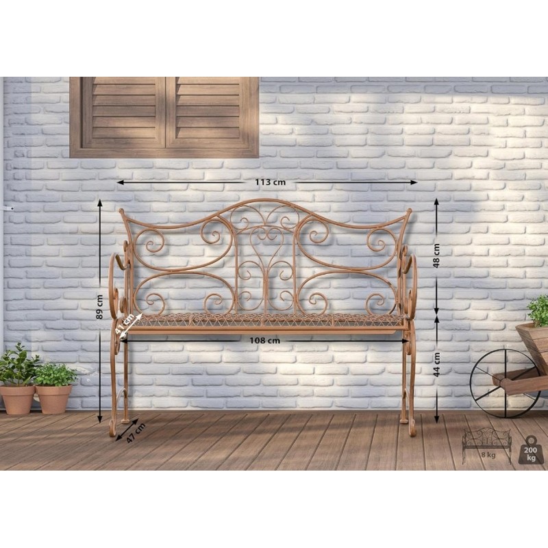 Banc de jardin au style antique Tara en fer forgé,Banc De Jardin Tara