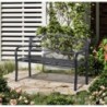 Banc de Jardin 3 Places Style néo-rétro Fer forgé Motif Fleurs