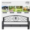 Banc de Jardin 3 Places Style néo-rétro Fer forgé Motif Fleurs