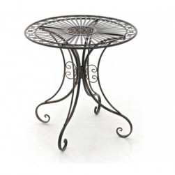 Table de Jardin en Fer Forgé Hari - Table de Terrasse au Style Antique