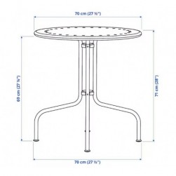 Table, extérieur, gris, 70 cm