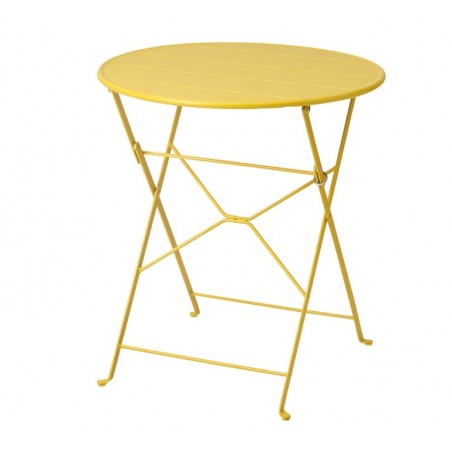 Table, extérieur, tables de jardin,jaune, 65 cm