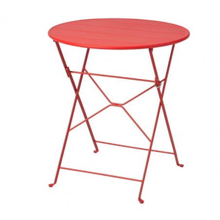 Table, extérieur, tables de jardin,orange, 65 cm