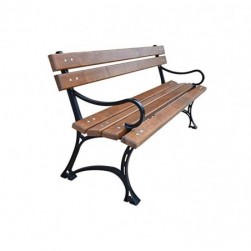 Banc de jardin en bois avec structure en métal et fonte