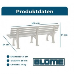 Banc de jardin Juist Blanc Blome 4 places