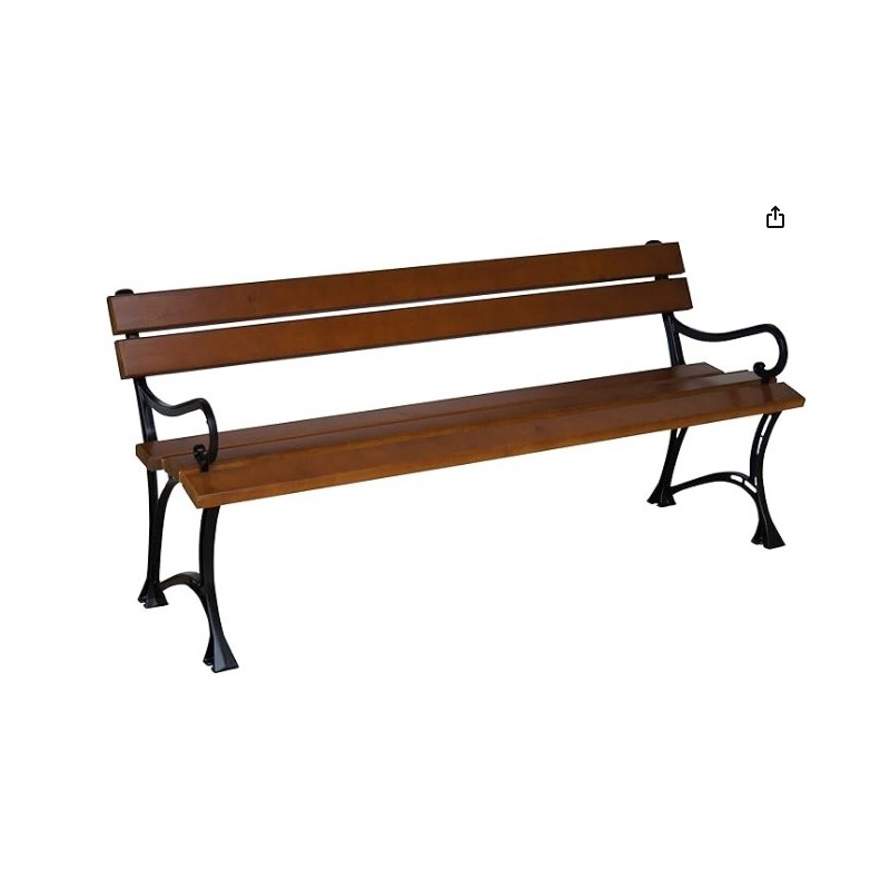 Banc de jardin en bois avec accoudoirs Chêne foncé 160 cm