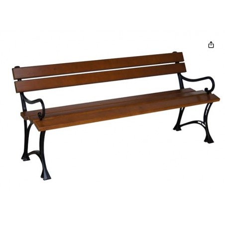 Banc de jardin en bois avec accoudoirs Chêne foncé 160 cm