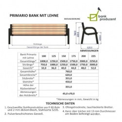 Primario Grande Banc Jardin Exterieur - Banc de Jardin en Bois