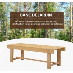 Outsunny Banc de Jardin 2 Places Style Rural Chic Assise à Lattes