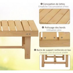 Outsunny Banc de Jardin 2 Places Style Rural Chic Assise à Lattes