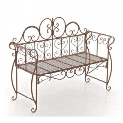 Banc de Jardin Design Antique Minna - Banquette de Terrasse en Fer Forgé