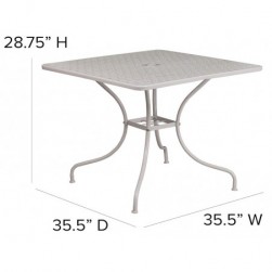 Flash Furniture carré,Table d'extérieuren Acier Patio Table