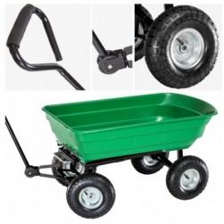 Tectake Chariot de jardin 300 kg avec benne basculante