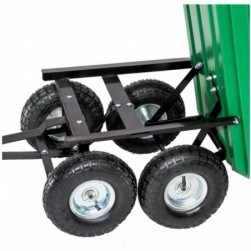 Tectake Chariot de jardin 300 kg avec benne basculante