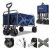 Chariot de Jardin Pliable, Chariot de Transport 200KG Roues Extra Larges