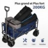 Chariot de Jardin Pliable, Chariot de Transport 200KG Roues Extra Larges