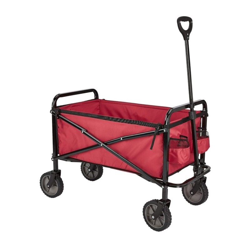 Chariot d’extérieur pliable pour jardinage avec housse protectrice, Rouge