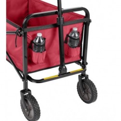 Chariot d’extérieur pliable pour jardinage avec housse protectrice, Rouge