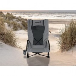 Chaise de Jardin,Chaise de Plage Beach - Pliable-Sac de Transport-Gris