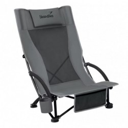 Chaise de Jardin,Chaise de Plage Beach - Pliable-Sac de Transport-Gris