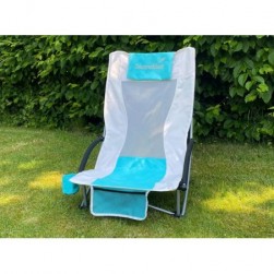 Chaise de Jardin,Chaise de Plage Beach - Pliable-Sac de Transport-Blanc bleu