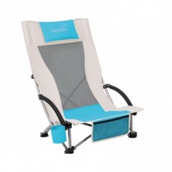 Chaise de Jardin,Chaise de Plage Beach - Pliable-Sac de Transport-Blanc bleu