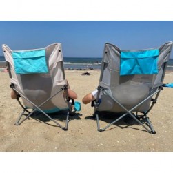 Chaise de Jardin,Chaise de Plage Beach - Pliable-Sac de Transport-Blanc bleu