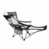 Chaise pliante relax Toras - avec repose-pieds - Camping,Jardin,Noir