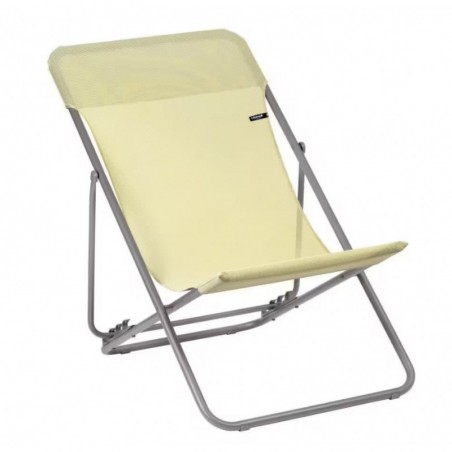 Transat pliant multi-positions - Chaise de jardin- Jaune