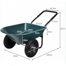 GOPLUS Brouette Jardin à 2 Roues pour Jardinage Chariot de Jardin