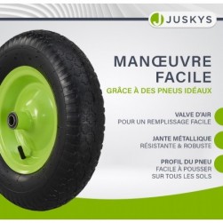 Juskys brouette Garden-Volume de 100 litres -210 kg brouette de Jardin