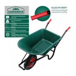 GARDEBRUK Brouette 100L Max,150kg brouette Jardin brouette