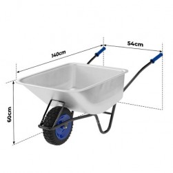 Brouette de Jardin - Charge Max210 kg, Capacité 100 l,Bleu