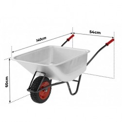 Brouette de Jardin - Charge Max210 kg, Capacité 100 l,Rouge