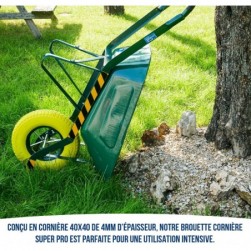 Brouette Cornières Super Pro Roue Increvable, 85L, Jusqu'à 250 Kg