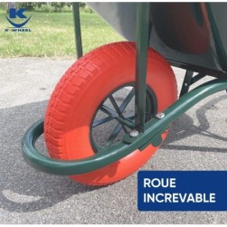 KELI Brouette de jardin- Brouette Rénovation Roue Increvable, 75L