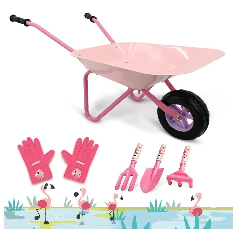 Hortem Brouette en métal pour enfants-Outil de jardinage pour enfants