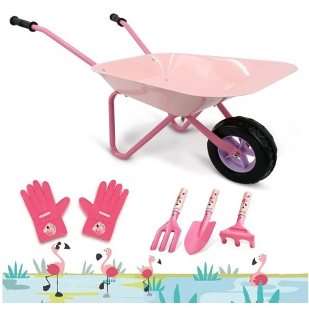 Hortem Brouette en métal pour enfants-Outil de jardinage pour enfants