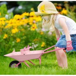 Hortem Brouette en métal pour enfants-Outil de jardinage pour enfants