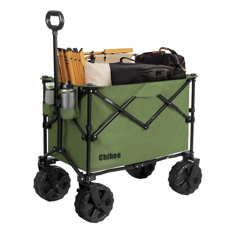 Chihee Chariot de Jardin Pliant Chariot de Jardin Robuste,162L,Vert