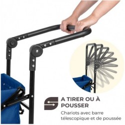 Waldbeck Easy Rider - Chariot de Transport, Barre Charge, 70kg, Bleu