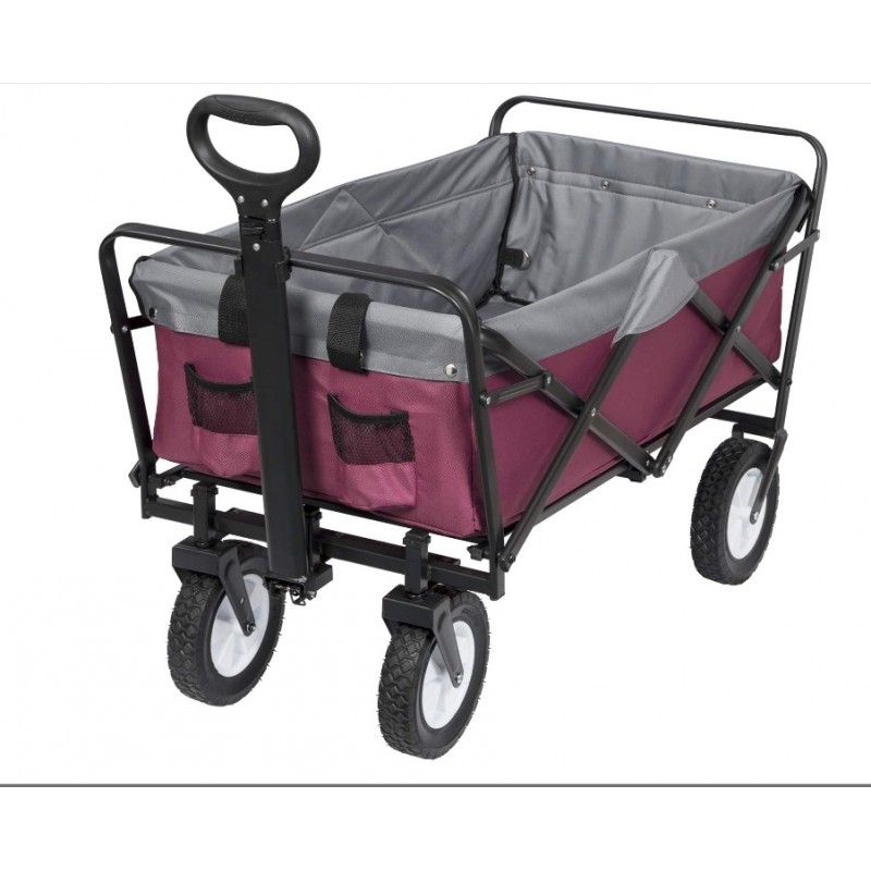 Chariot de Transport pour jardin,Chariot pliable à 4 roues Tissu oxford Pourpre