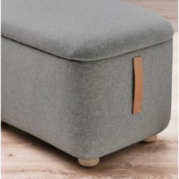 OSKARSHAMN
Fauteuil à oreilles av repose-pieds, Tibbleby beige-gris