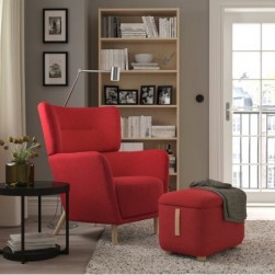 OSKARSHAMN
Fauteuil à oreilles av repose-pieds, Tonerud rouge